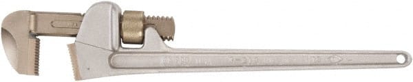Straight Pipe Wrench: 14" OAL, Aluminum