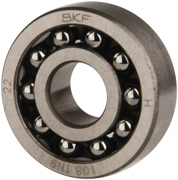 SKF 108 TN9 Self-Aligning Ball Bearing: 8 mm Bore Dia, 22 mm OD, 7 mm OAW 