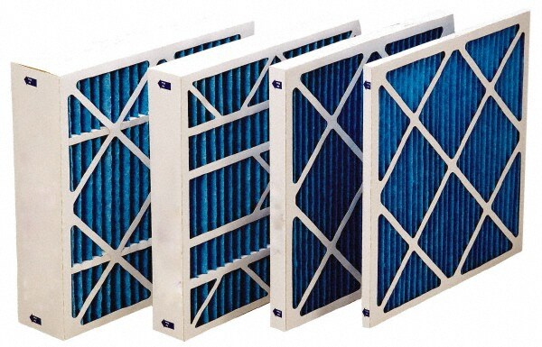 Pleated Air Filter: 18 x 24 x 1", MERV 8, 30 to 35% Efficiency, Wire-Backed Pleated