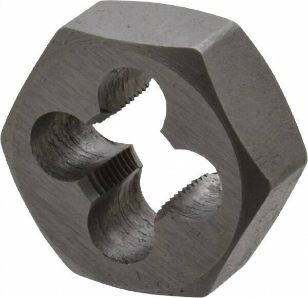 Hex Rethreading Die: 1/4-48 Thread, Right Hand, Carbon Steel