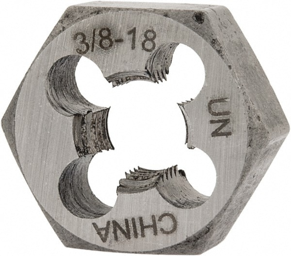 Value Collection 365-1024 Hex Rethreading Die: 3/8-18 Thread, Right Hand, Carbon Steel Image