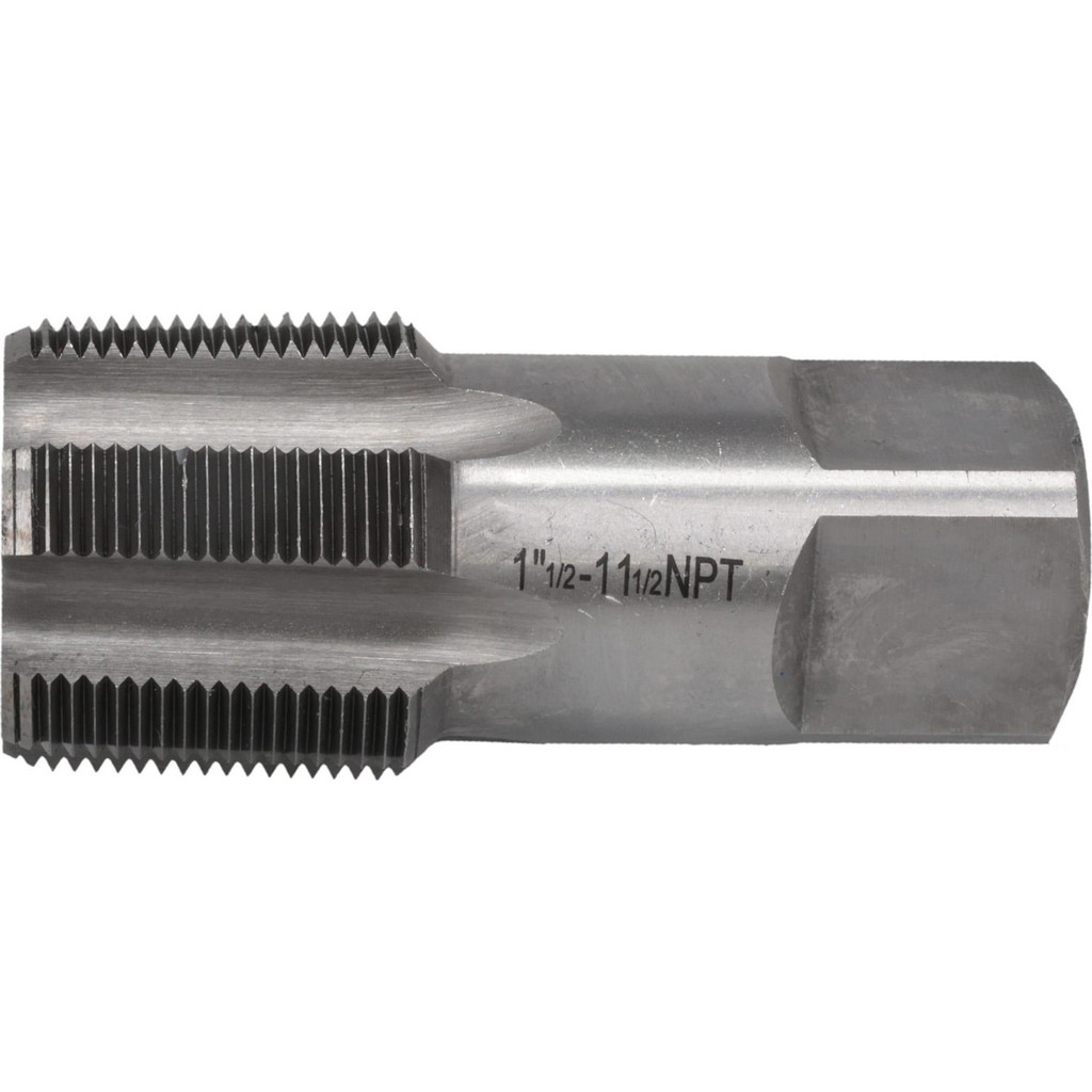 Interstate | Value Collection Standard Pipe Tap: 1-1/2-11-1/2, NPT, 7 Flute, Carbon Steel, Bright/Uncoated Finish - 4-1/4" Oal, NPT | Part #JY79772083