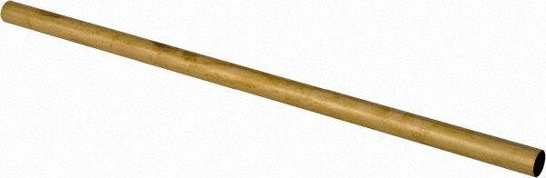 15/32 Inch Outside Diameter x 12 Inch Long, Yellow Brass Round Tube