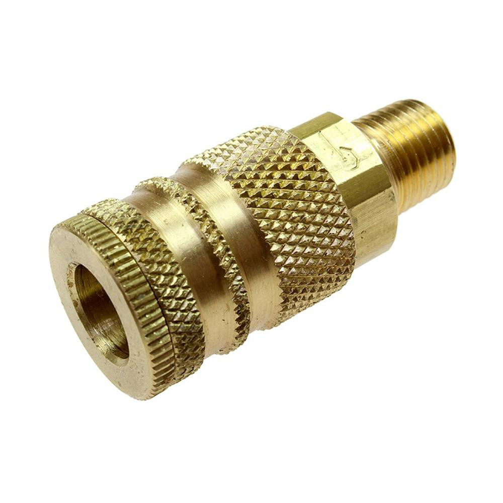 Pneumatic Hose Coupling: 1/8" Thread, 1/4" Body Dia, Industrial Interchange - Brass