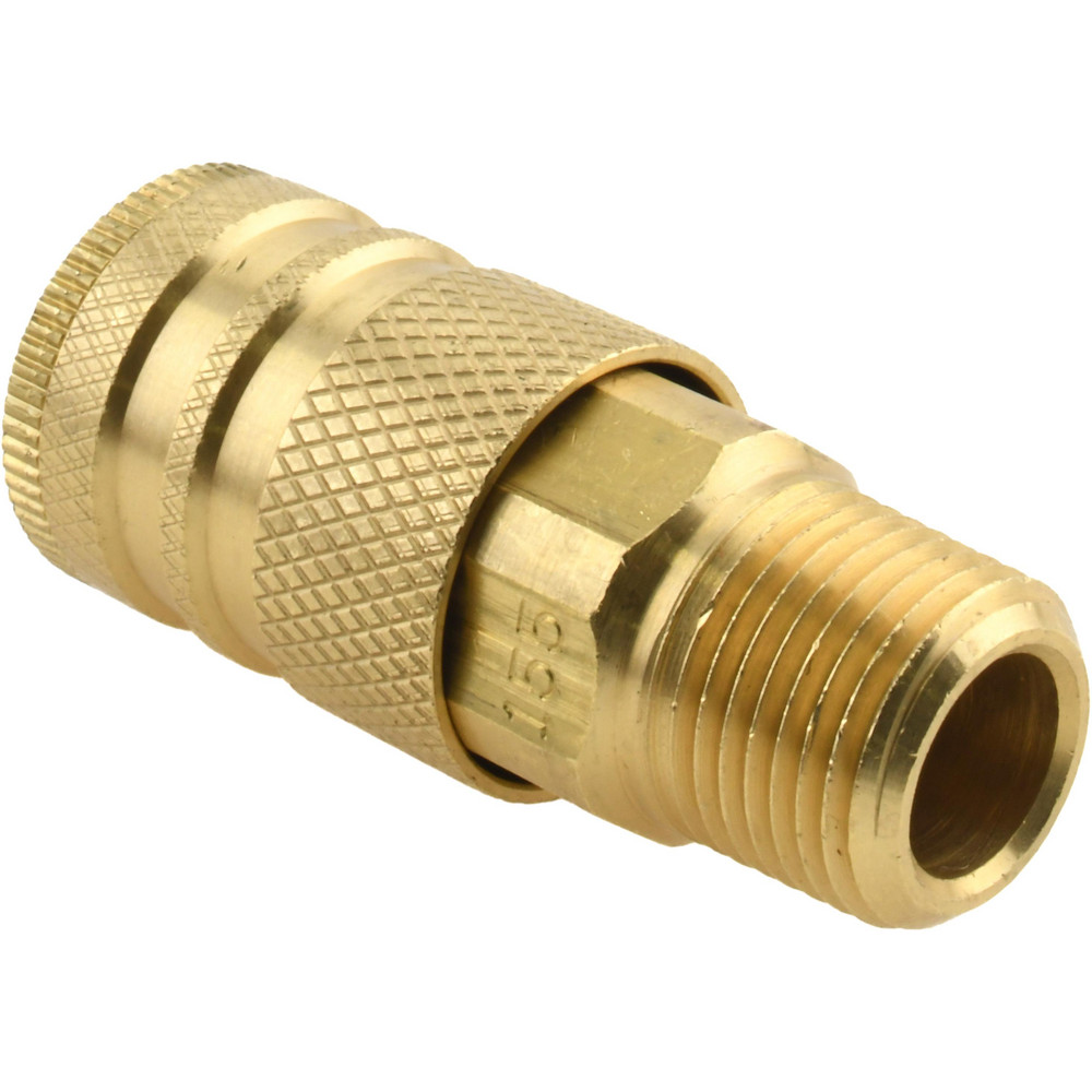 Pneumatic Hose Coupling: 3/8" Thread, 1/4" Body Dia, Industrial Interchange