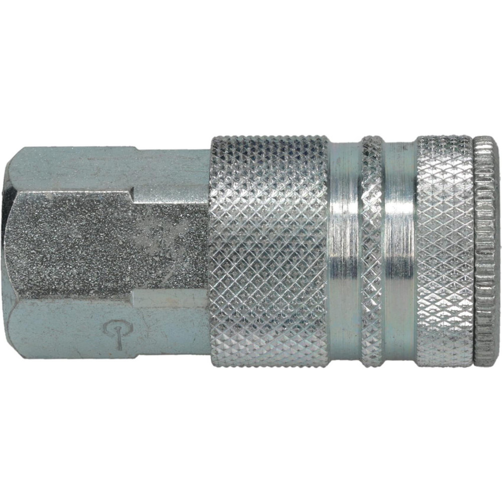 Pneumatic Hose Coupling: 3/8" Thread, 3/8" Body Dia, Industrial Interchange