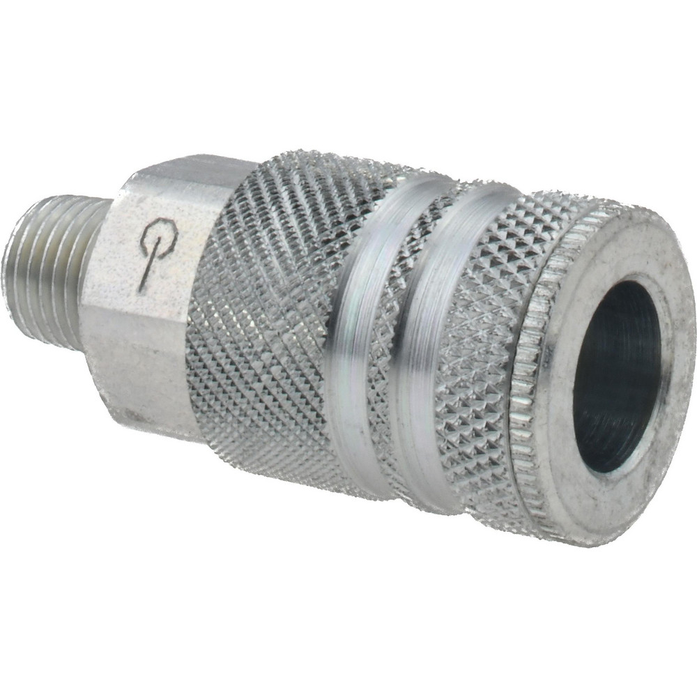 Pneumatic Hose Coupling: 1/4" Thread, 3/8" Body Dia, Industrial Interchange