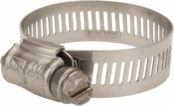 Worm Gear Clamp: SAE 60, 2-1/4 to 4-1/4" Dia, Stainless Steel Band - 9/16" Wide, Stainless Steel Housing, Stainless Steel Screw, Series 63-4