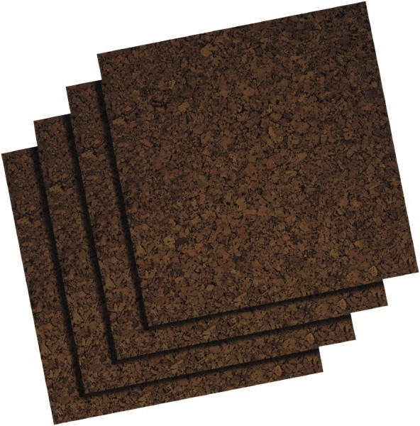 Bulletin Board: 12" Width, 12" Height, Cork Board, Brown