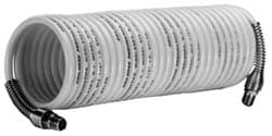 Coiled & Self Storing Hose: 1/2" ID, 12' Long, Male Swivel x Male Swivel