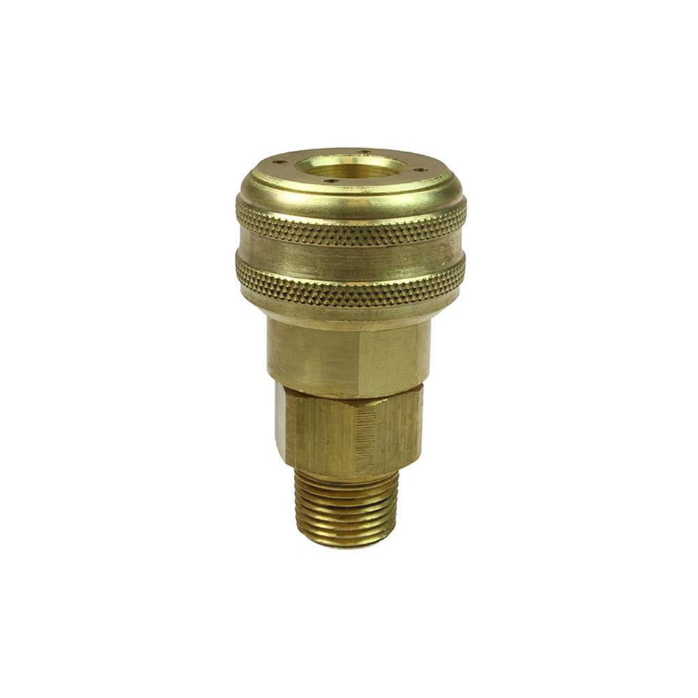 Pneumatic Hose Coupling: 1/4" Thread, 1/4" Body Dia, Industrial Interchange
