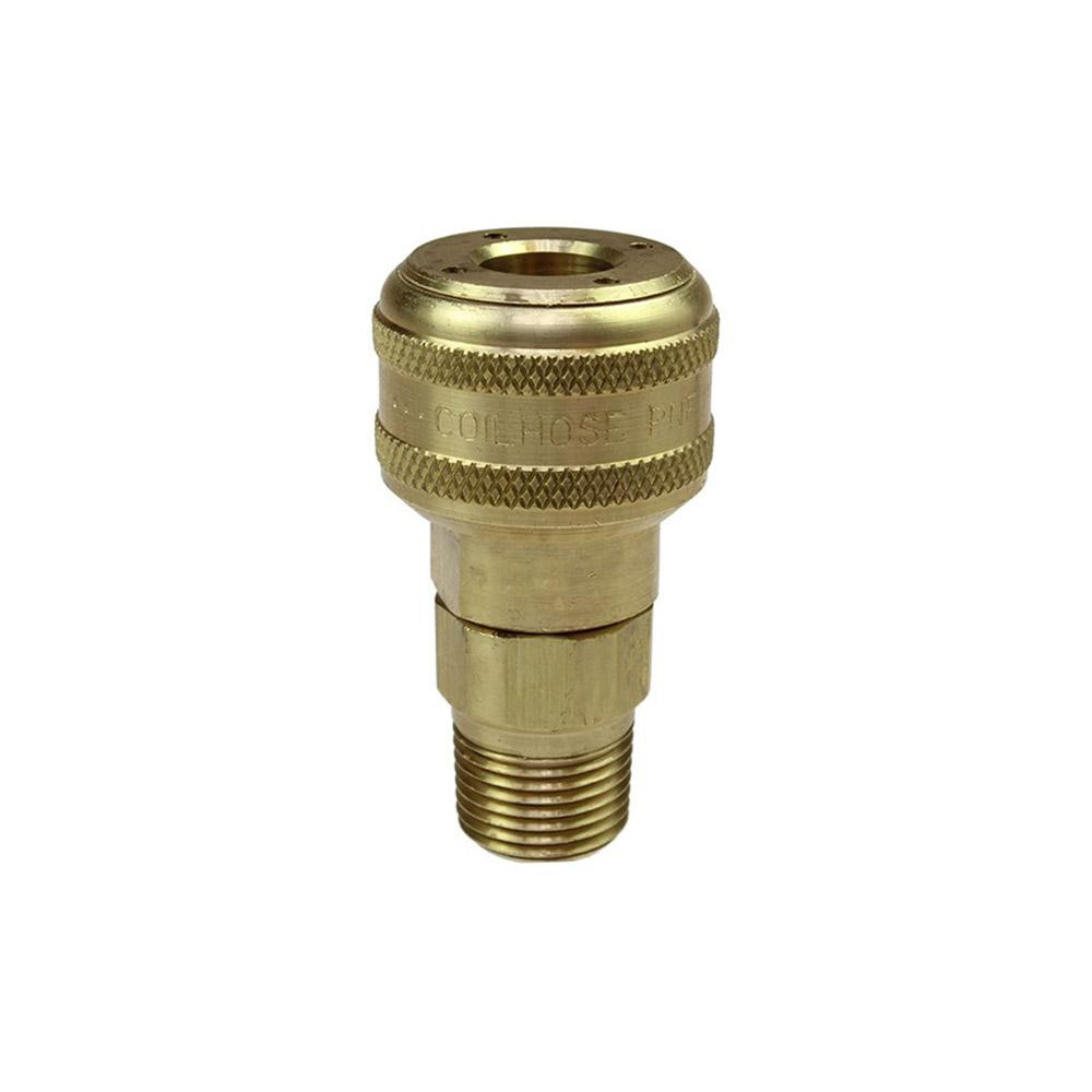 Pneumatic Hose Coupling: 3/8" Thread, 1/4" Body Dia, Industrial Interchange