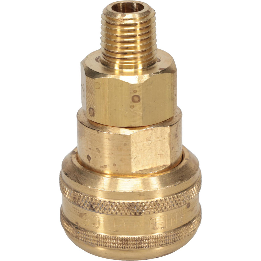 Pneumatic Hose Coupling: 1/4" Thread, 3/8" Body Dia, Industrial Interchange
