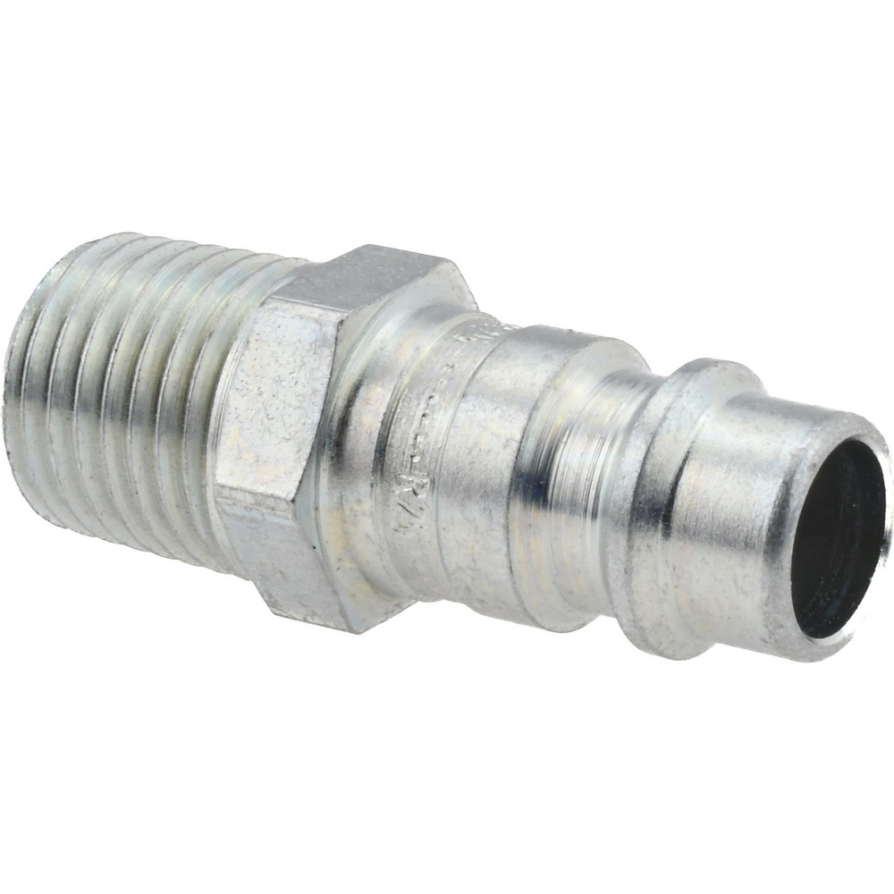Pneumatic Hose Coupling: 1/4" Thread, 1/4" Body Dia, High Flow Interchange