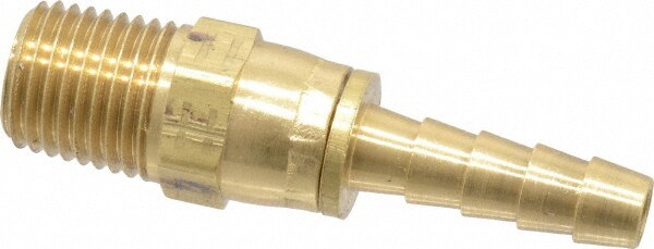 Barbed Hose Fitting: 1/4" x 1/4" ID Hose, Male Connector