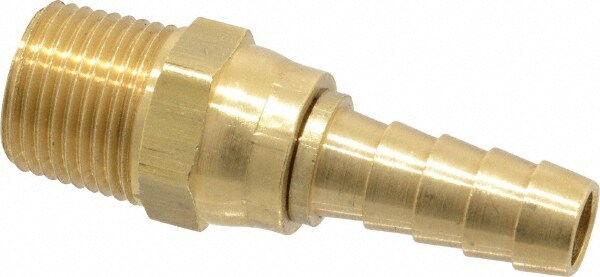 Barbed Hose Fitting: 3/8" x 3/8" ID Hose, Male Connector