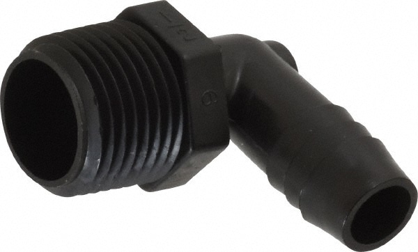 Barbed Tube Elbow: 1/2" Barbs, 1/2" NPT