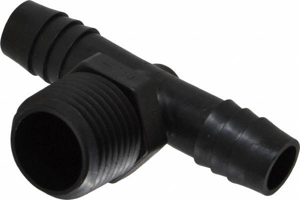 Barbed Tube Tee: 1/2" Barbs, 1/2" NPT