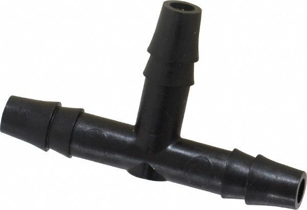Barbed Tube Union Tee: 1/4" Barbs