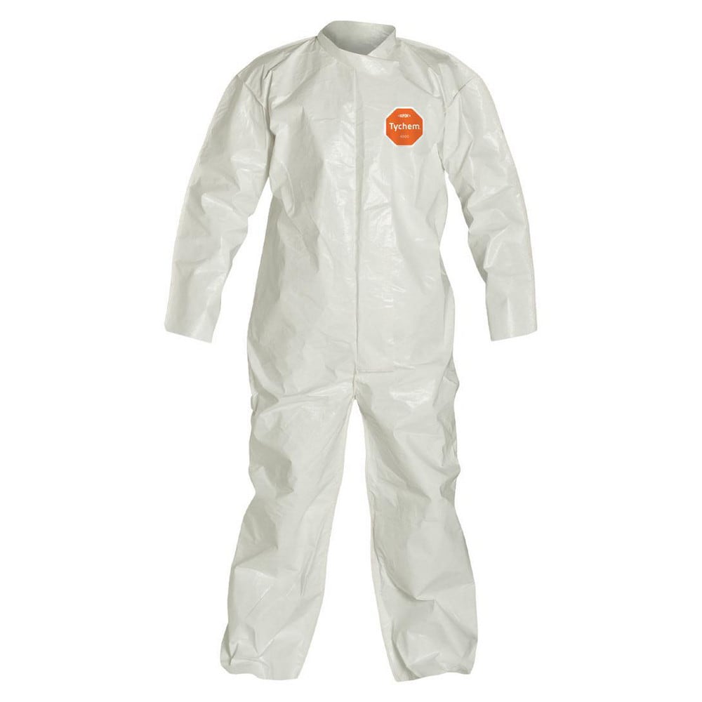 Disposable Coveralls: Size 2X-Large, 3.6 oz, Saranex, Zipper Closure