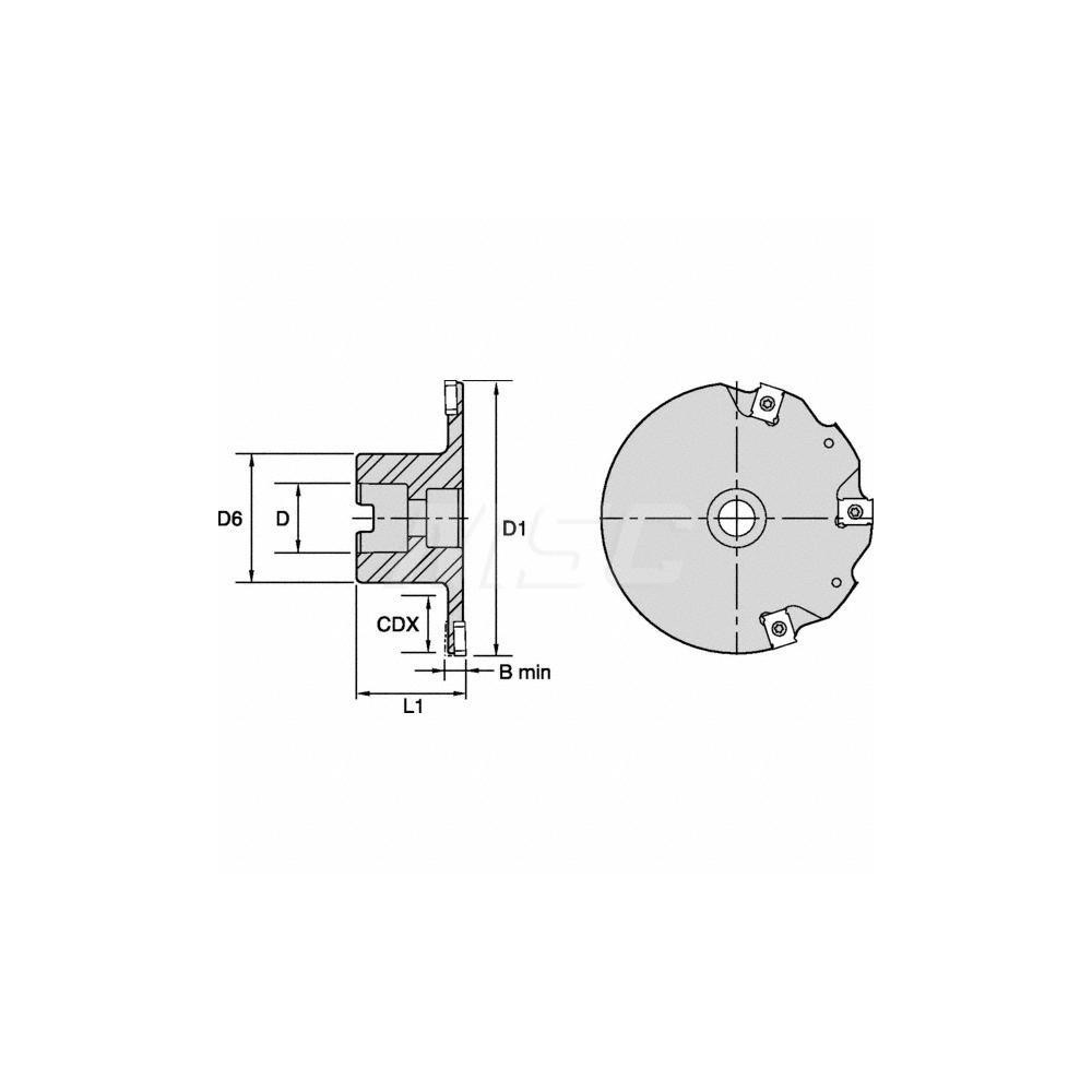 Kennametal Indexable Slotting Cutter 1/4" Cutting Width, 21/2