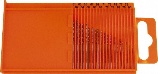 Hertel 79888368 Drill Bit Set: Jobber Length Drill Bits, 20 Pc, 118 &deg;, High Speed Steel Image
