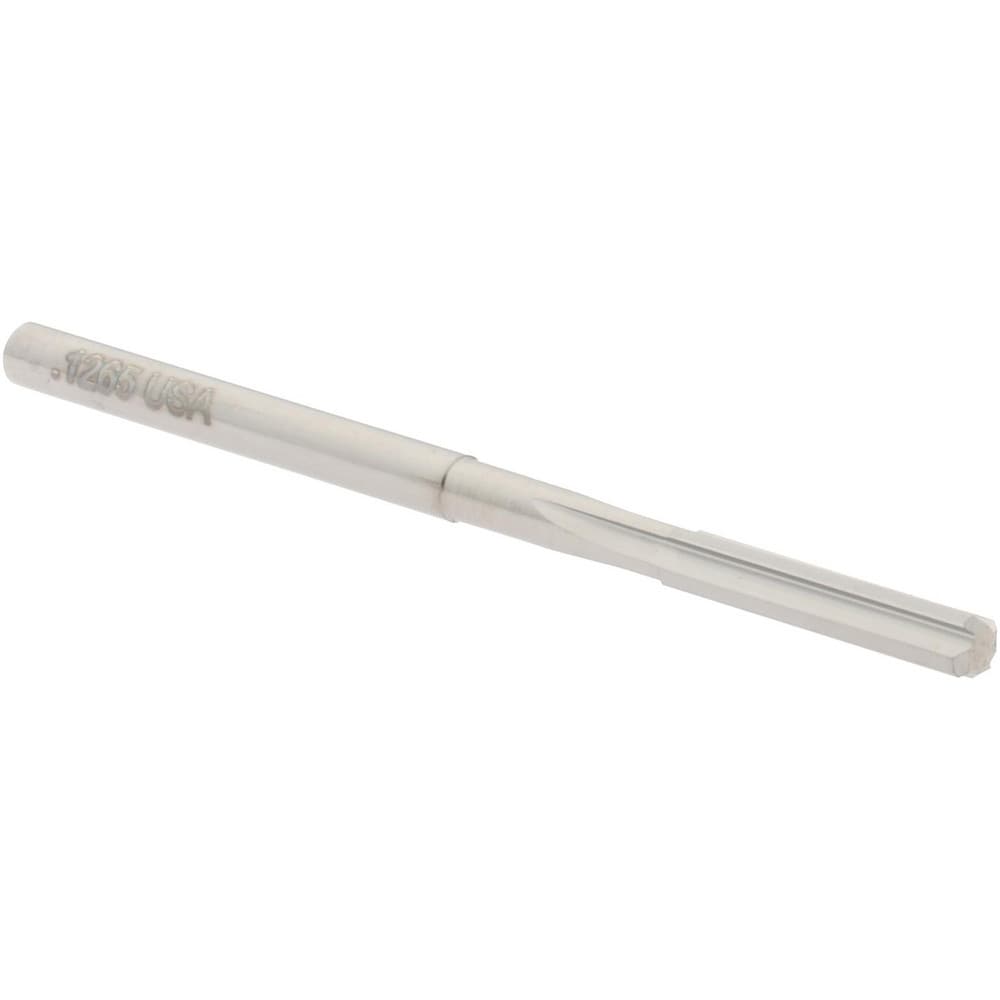 Hertel 500-0001265 Chucking Reamer: 0.1265" Dia, 2-1/4" OAL, 5/8" Flute Length, Straight Shank, Solid Carbide Image