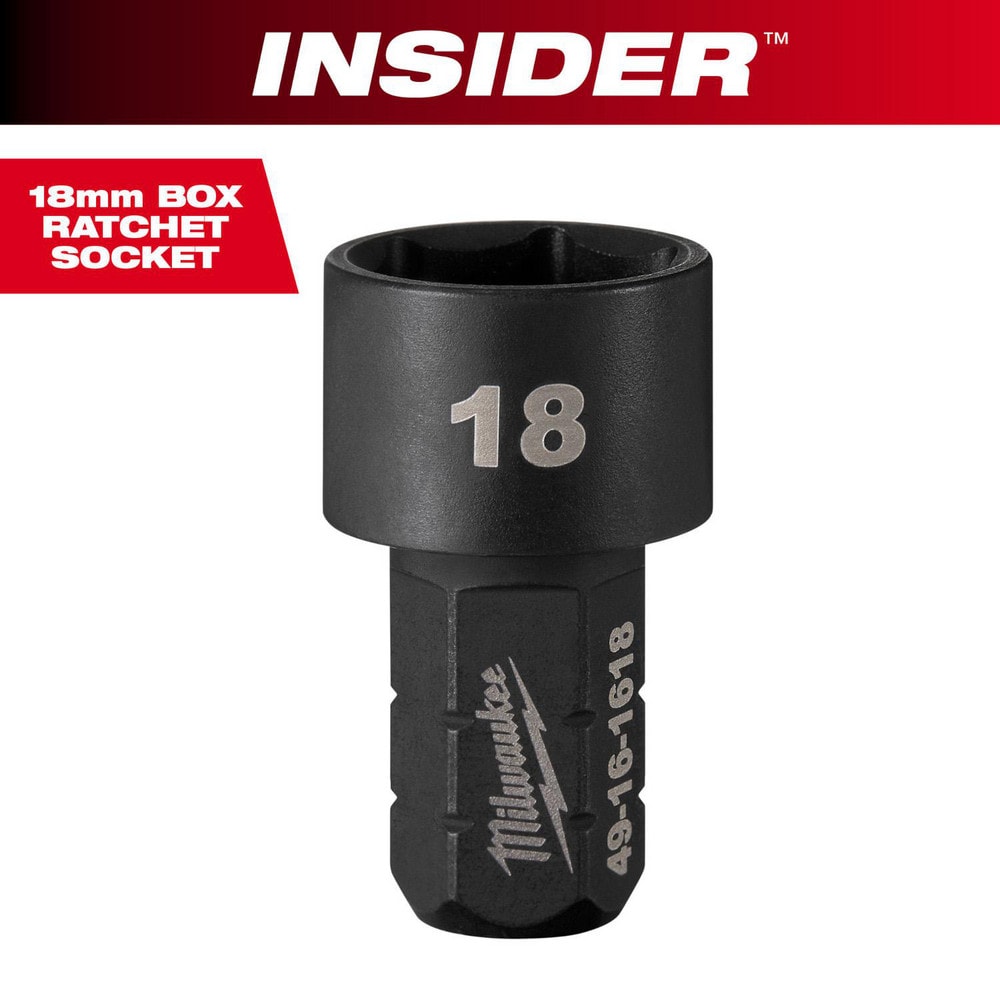 Impact Socket: 9/16" Drive, 18mm Socket, Hex Drive
