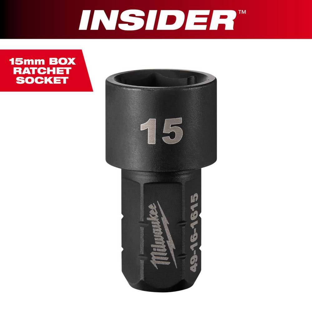 Impact Socket: 9/16" Drive, 15mm Socket, Hex Drive
