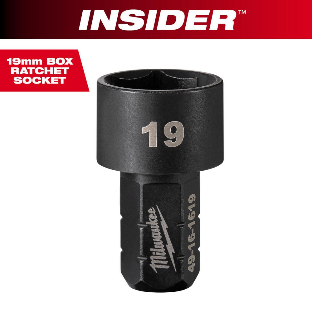 Impact Socket: 9/16" Drive, 19mm Socket, Hex Drive