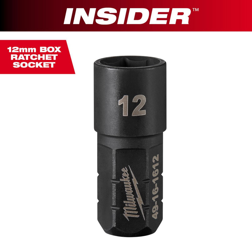 Impact Socket: 9/16" Drive, 12mm Socket, Hex Drive