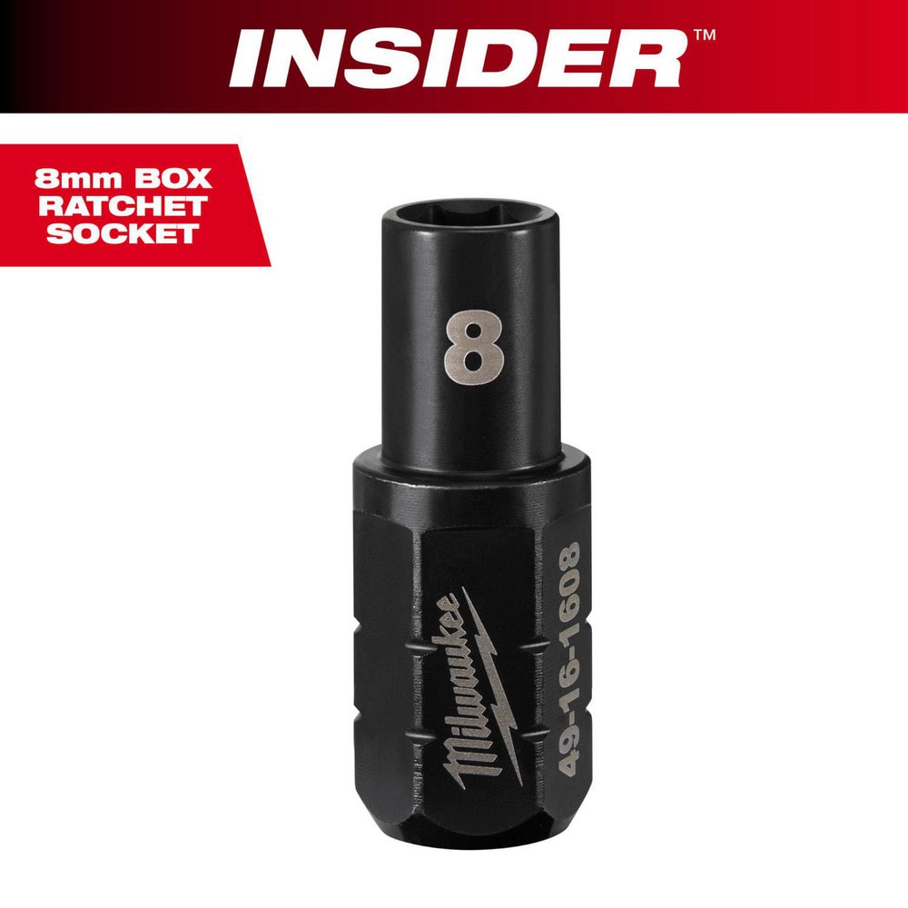 Impact Socket: 9/16" Drive, 8mm Socket, Hex Drive