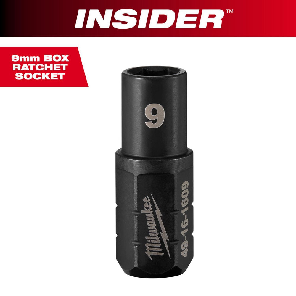 Impact Socket: 9/16" Drive, 9mm Socket, Hex Drive