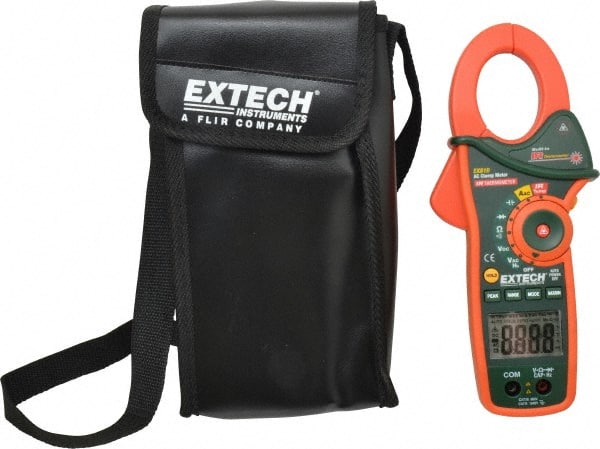 Extech EX810 Auto Ranging Clamp Meter: CAT III, 1.7" Jaw, Clamp On Jaw 