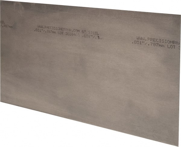 Precision Brand 16915 Shim Stock: 0.031 Thick, 18 Long, 6" Wide, 1008/1010 Low Carbon Steel 