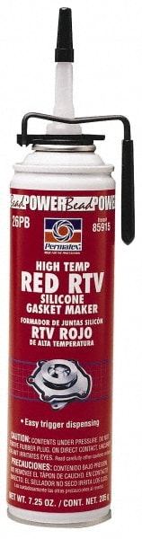 Joint Sealant: 7.25 oz Can, Red, RTV Silicone