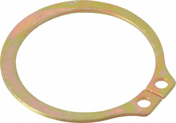 External Retaining Ring: 1.406" Groove Dia, 1-1/2" Shaft Dia, 1060-1090 Spring Steel, Cadmium-Plated