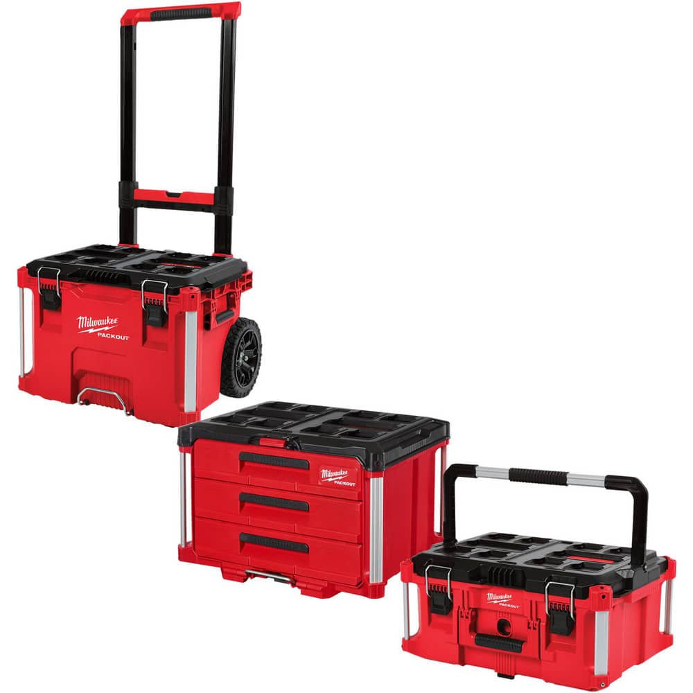 Tool Roller Cabinets; Overall Weight Capacity: 250lb ; Drawer Capacity: 0 ; Color: Red; Black ; Overall Depth: 22.1094in ; Overall Height: 18.90625in ; Overall Width: 26