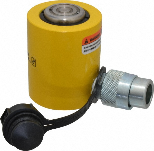 Portable Hydraulic Cylinder: Single Acting, 3.35 cu in Oil Capacity - 1.5" Rod Dia, 3.47" Retracted Length, 4.97" Extended Length