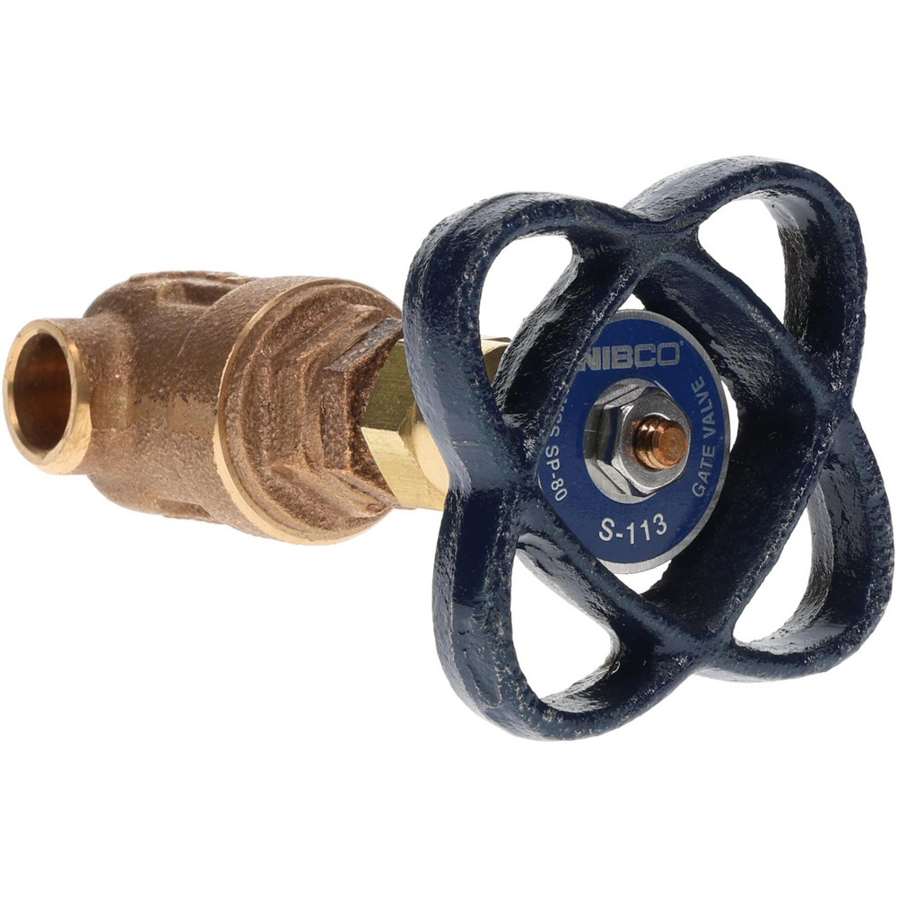 Gate Valve: Non-Rising Stem, 1-1/2" Pipe, Soldered, Bronze
