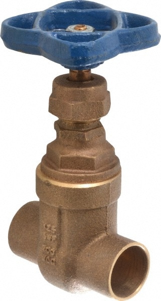 NIBCO NJ0J008 Gate Valve: Non-Rising Stem, 3/4" Pipe, Soldered, Bronze Image