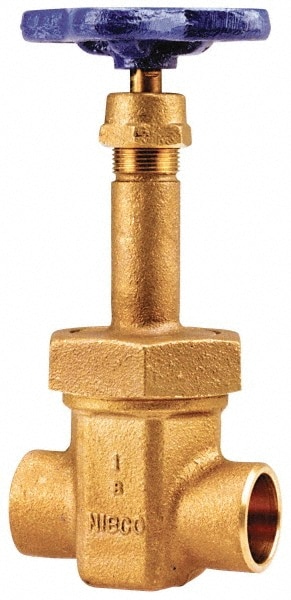 NIBCO NJ1M00B Gate Valve: Rising Stem, 1-1/4" Pipe, Soldered, Bronze Image