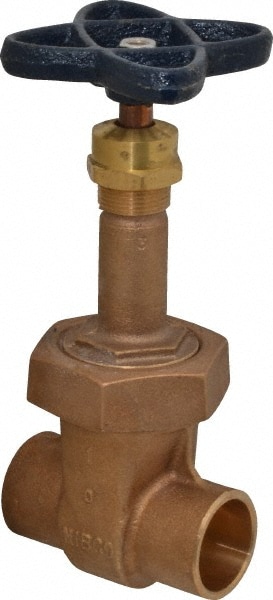 NIBCO NJ1M00A Gate Valve: Rising Stem, 1" Pipe, Soldered, Bronze Image