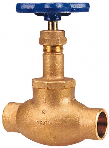 NIBCO NJ2K00C 1-1/2" Pipe, Soldered Ends, Bronze Integral Globe Valve Image