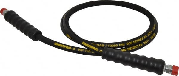 Enerpac H9206 Hydraulic Pump Hose: 1/4" ID, 6 OAL, Rubber, 10,000 Max psi 