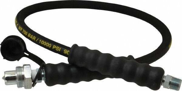 Hydraulic Pump Hose: 1/4" ID, 3' OAL, Rubber, 10,000 Max psi