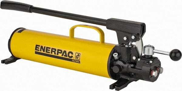 Enerpac P84 Manual Hydraulic Pump: 2 Stage, 1.125" Piston Dia, Steel Pump 