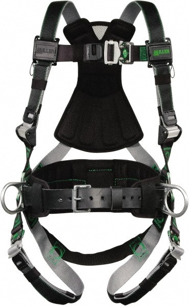 Fall Protection Harnesses: 400 Lb, Back and Side D-Rings Style, Size Universal