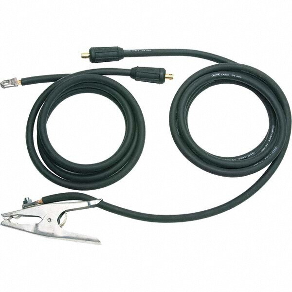 Welding Cable Connectors; Connection Type: Cable w/Male Connector & Ground Clamp ; Cable Size: 3.5H x 19.5W x 18.5D; 3.5H x 19.5W x 18.5D ; Amperage Rating: 350A, 60% DUTY CYCLE ; Length (Feet): 18; 18 ft