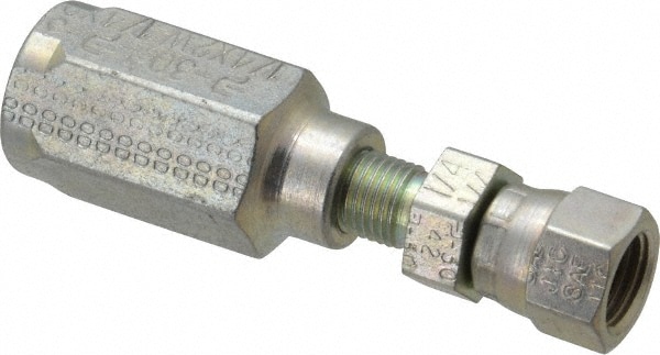 Parker 20630-4-4 Hydraulic Hose Female Swivel Fitting: 0.25" ID, 4 mm, 7/16-20 Image